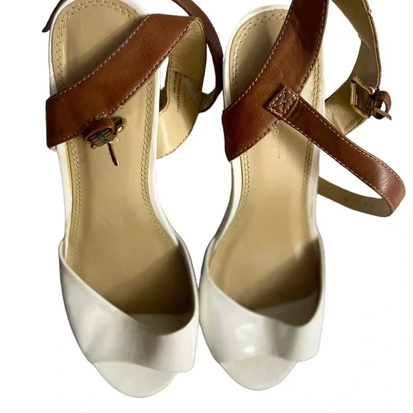 Lane Bryant WhitePatent Leather Platform Wedges - Picture 3 of 5